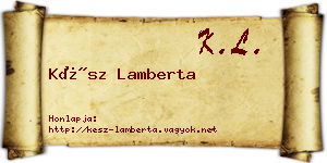 Kész Lamberta névjegykártya